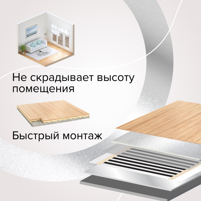 Пленочный теплый пол CALEO PLATINUM 230 Вт, 5 м2