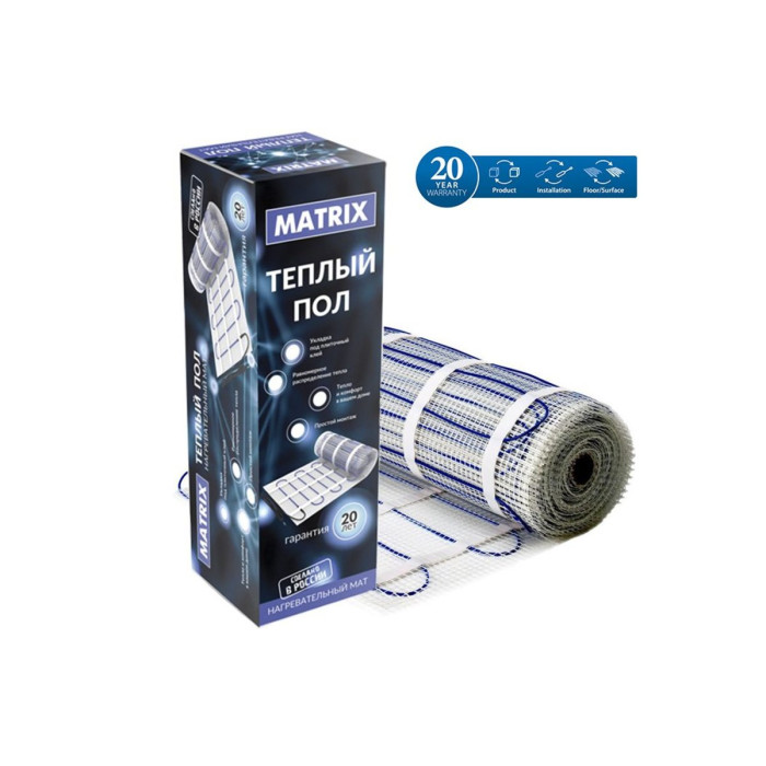 Теплый пол на сетке MATRIX 75 Вт 0,5 кв.м