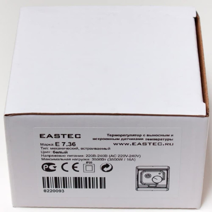 Терморегулятор EASTEC E 7.36 (3,5 кВт) механический, выносной и встр. датчики температуры
