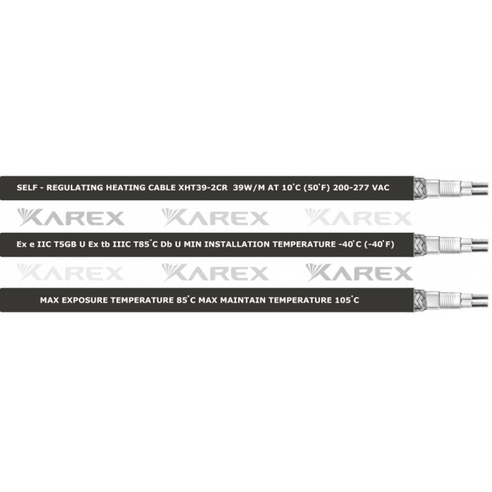 XAREX XHT 39-2 CR (39 Вт/м) Взрывозащищенный греющий саморегулирующийся кабель, пог.м.