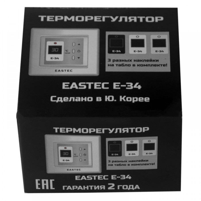 Терморегулятор EASTEC E-34 черный (Встраиваемый 3,5 кВт)