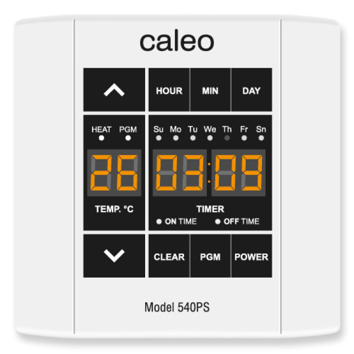 Терморегулятор CALEO 540PS накладной цифровой, программируемый, 4 кВт