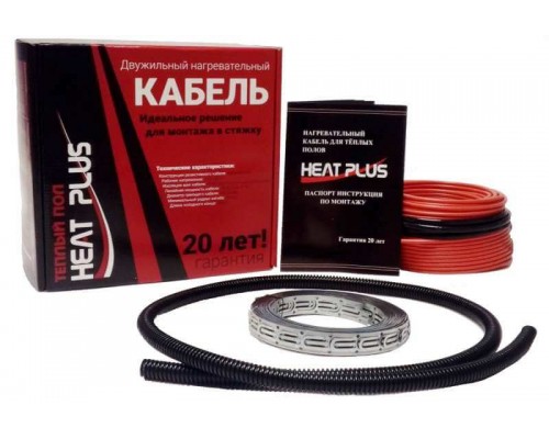 Нагревательный кабель теплого пола Heat Plus 10 м. (200Вт) купить в Новосибирске