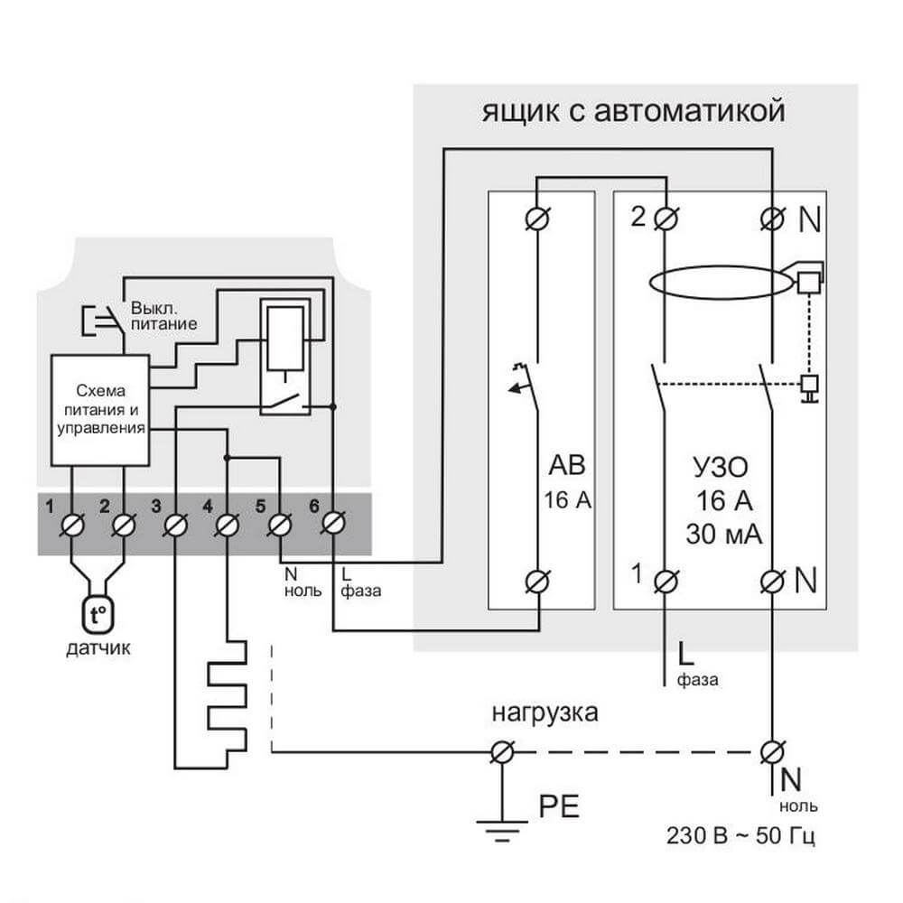 Подключение автоматического выключателя и УЗО
